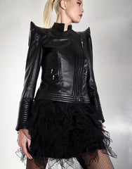 JAQUETA OMBRO CRUELLA COURO LEGITIMO